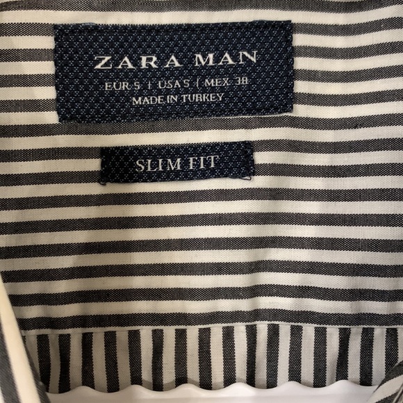 ZARA MENS STRIPED DRESS SHIRT - SIZE SMALL - Picture 2 of 7